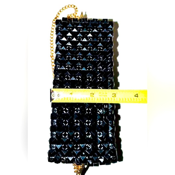 Handmade Woven Beads Crossbody / HandBag with Gold Chain Strap NEW - Picture 16 of 17